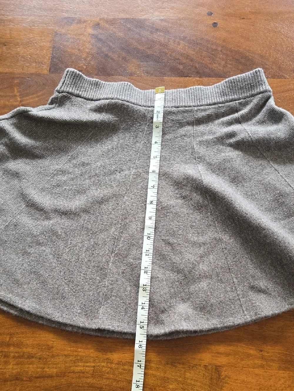 Free People Knit Wool Blend Skater Mini Skirt Taupe Brown Size Small
